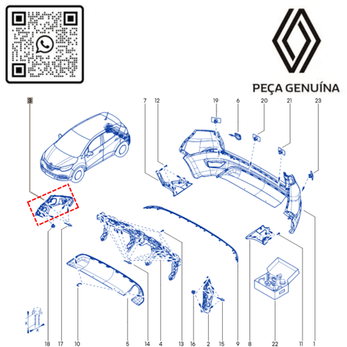 RN 40944R 850440944R Suporte Pchoque Traseiro Direito Captur 4